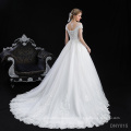 Vintage illusion back style gorgeous beaded bridal gown wedding dress for pregnant women